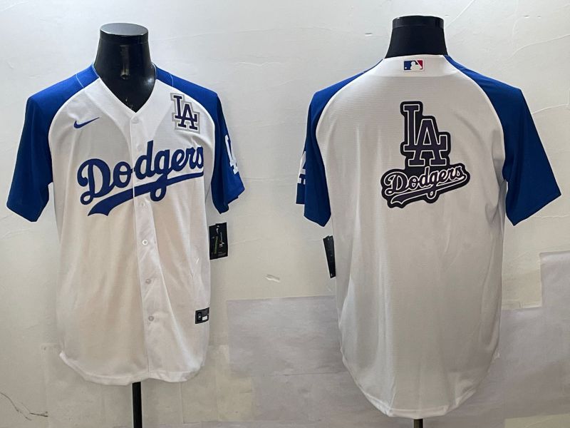 Men Los Angeles Dodgers Blank White blue Game 2025 Nike MLB Jersey style 30